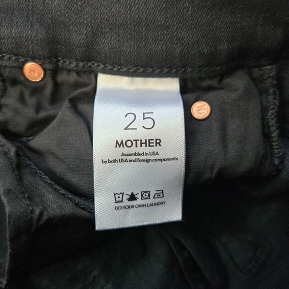 Mother Skinny Ankle Jeans Size 25 Black Denim High Rise Stretchy Casual Classic - Picture 8 of 14